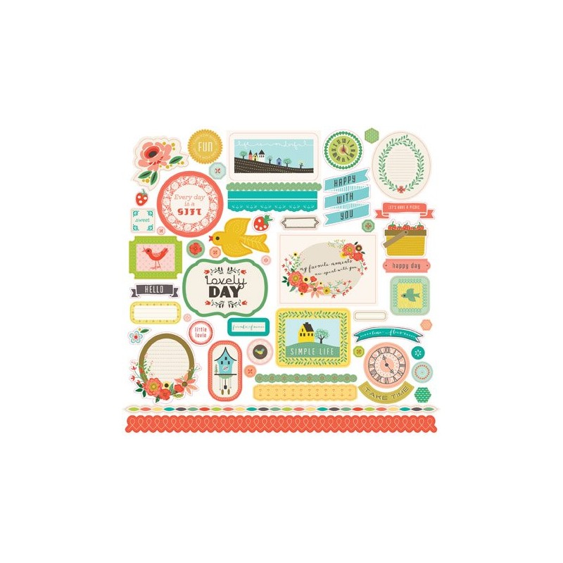 (SL68014)Echo Park Paper Pad Simple Life Element Stickers