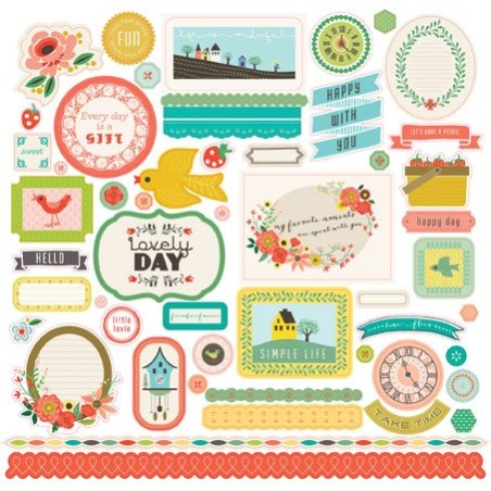 (SL68014)Echo Park Paper Pad Simple Life Element Stickers