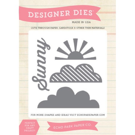 (EPMDIE05)Echo Park Walking On Sunshine Sun & Clouds Designer Di