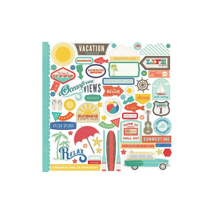 (WS67014)Echo Park Walking On Sunshine 12x12 Inch Element Sticke (WS67014)Echo Park Walking On Sunshine 12x12 Inch Element Sticke