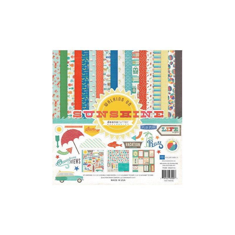 (WS67016)Echo Park Walking On Sunshine 12x12 Inch Collection Kit
