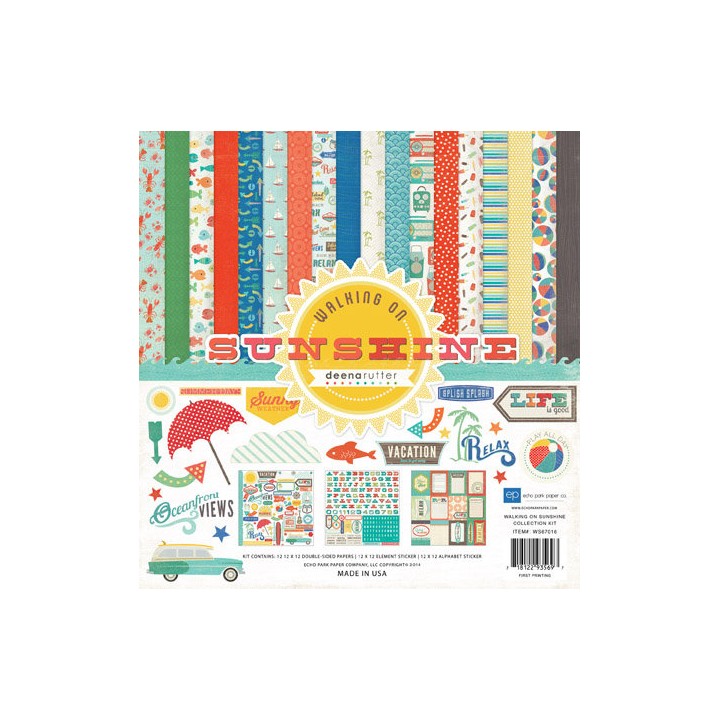(WS67016)Echo Park Walking On Sunshine 12x12 Inch Collection Kit (WS67016)Echo Park Walking On Sunshine 12x12 Inch Collection Kit