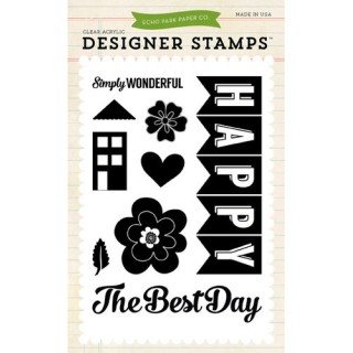 (EPSTAMP04)Echo Park We Are Family Happy Family Clear Stamps