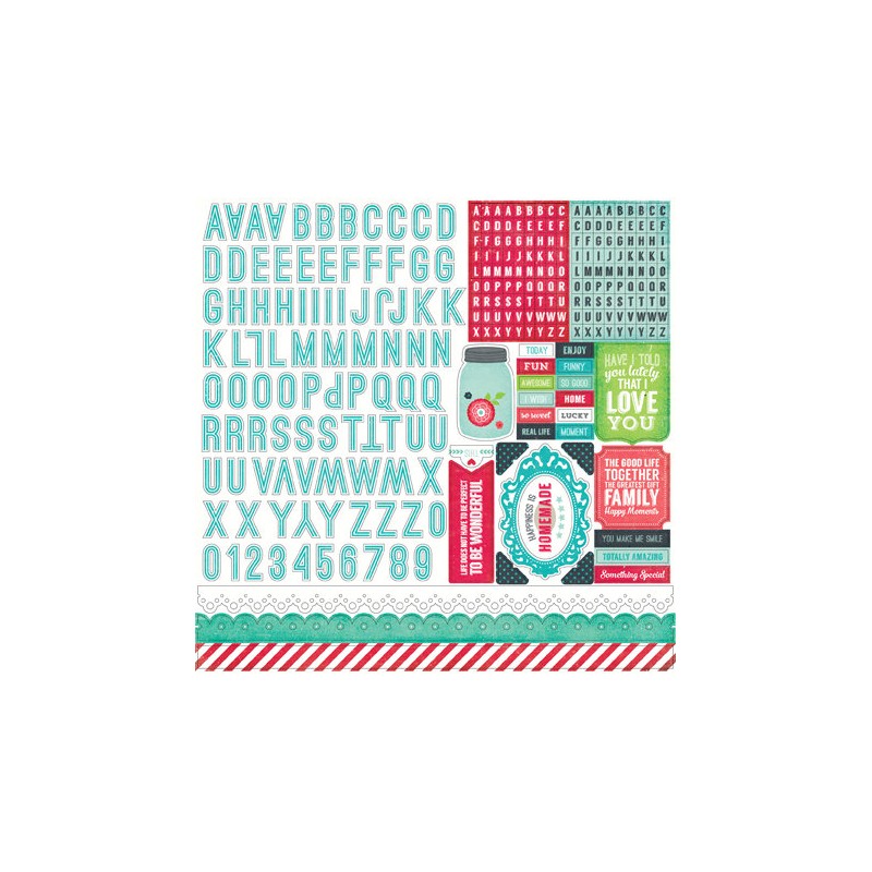 (WAF66015)Echo Park We Are Family 12x12 Inch Alpha Stickers (WAF66015)Echo Park We Are Family 12x12 Inch Alpha Stickers