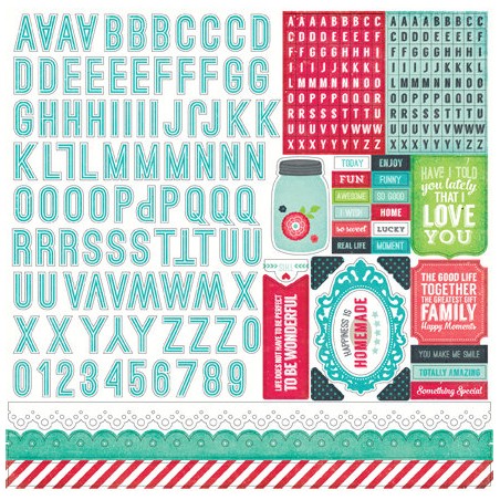 (WAF66015)Echo Park We Are Family 12x12 Inch Alpha Stickers