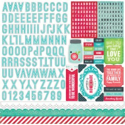(WAF66015)Echo Park We Are Family 12x12 Inch Alpha Stickers