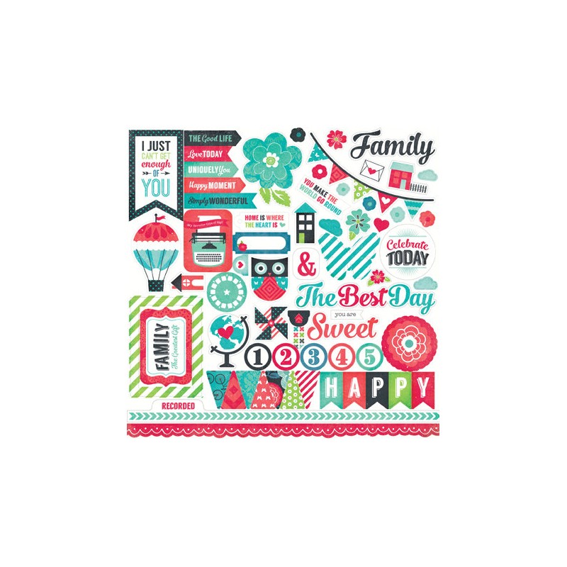 (WAF66014)Echo Park We Are Family 12x12 Inch Element Stickers