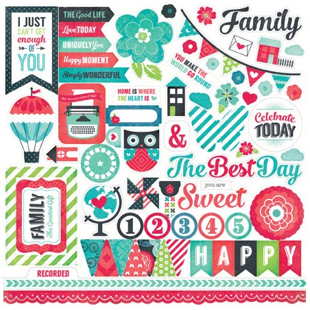 (WAF66014)Echo Park We Are Family 12x12 Inch Element Stickers