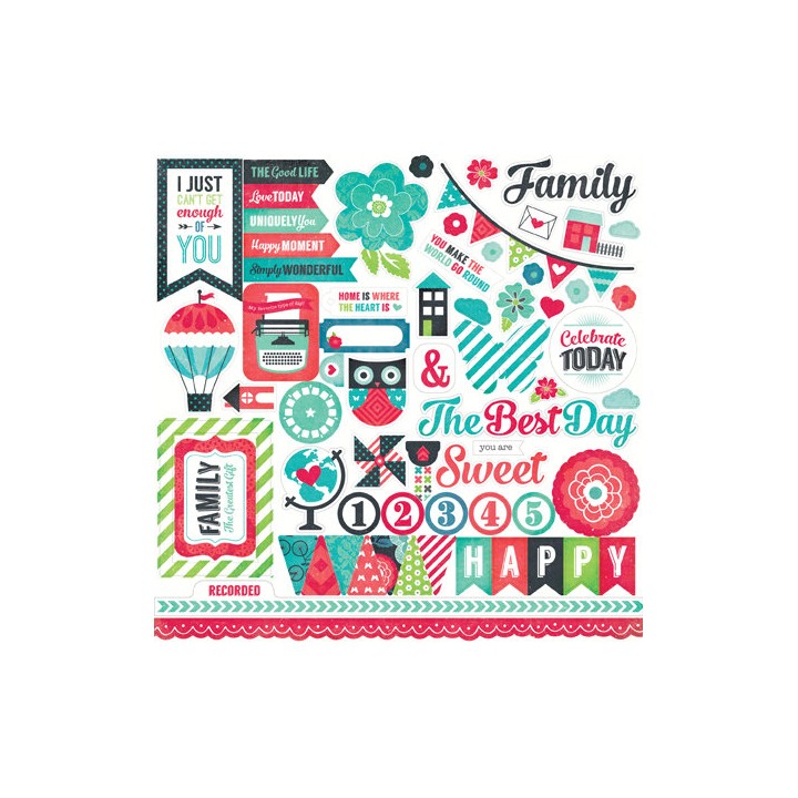 (WAF66014)Echo Park We Are Family 12x12 Inch Element Stickers (WAF66014)Echo Park We Are Family 12x12 Inch Element Stickers