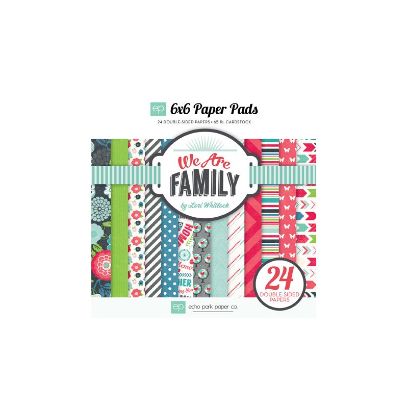(WAF66023)Echo Park We Are Family 6x6 Inch Paper Pad (WAF66023)Echo Park We Are Family 6x6 Inch Paper Pad