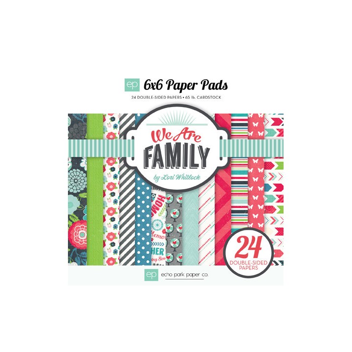 (WAF66023)Echo Park We Are Family 6x6 Inch Paper Pad (WAF66023)Echo Park We Are Family 6x6 Inch Paper Pad