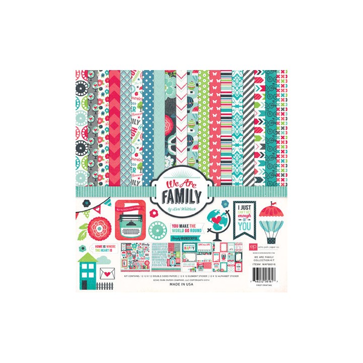 (WAF66016)Echo Park We Are Family 12x12 Inch Collection Kit (WAF66016)Echo Park We Are Family 12x12 Inch Collection Kit