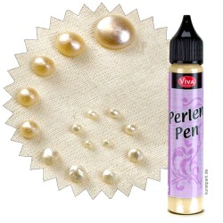 116210201)Perlen Pen - Creme
