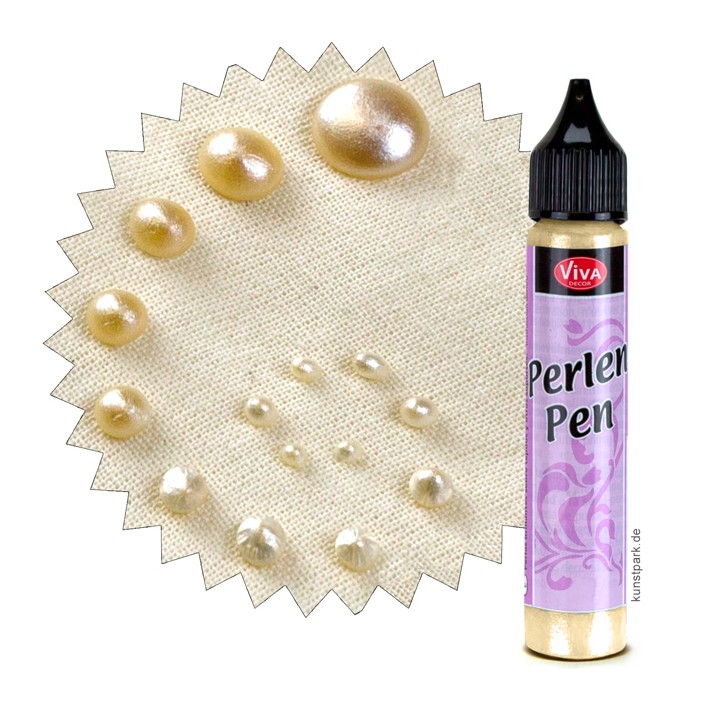 (116210201)Perlen Pen - Creme