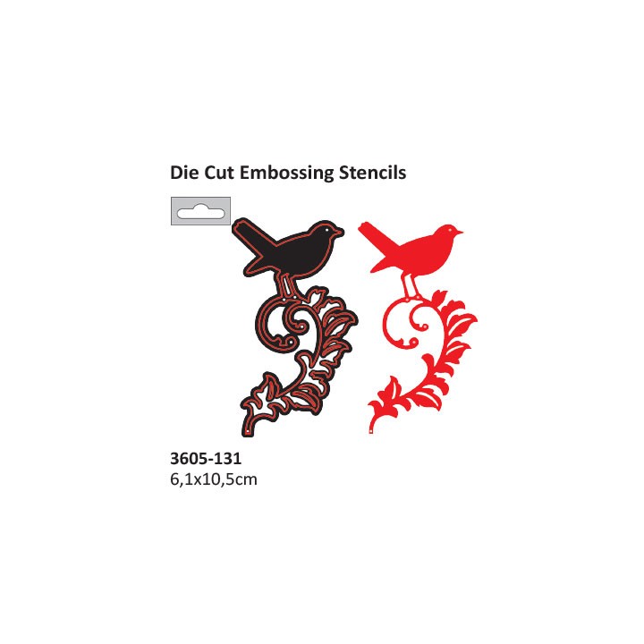(2014-57)Darice Die cut stencil bird on branch