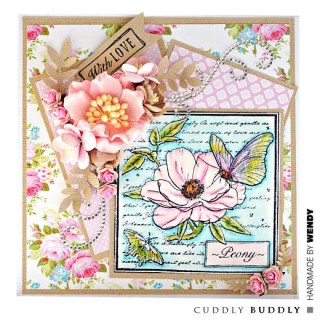 (CBS0015)Stamp clear With Love - Peony Collage