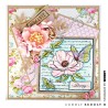(CBS0015)Tampon clear With Love - Peony Collage