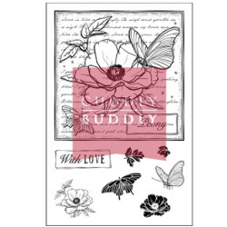 (CBS0015)Stamp clear With Love - Peony Collage