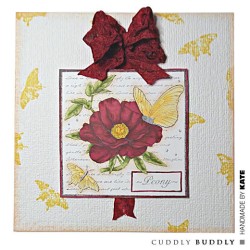 (CBS0015)Tampon clear With Love - Peony Collage