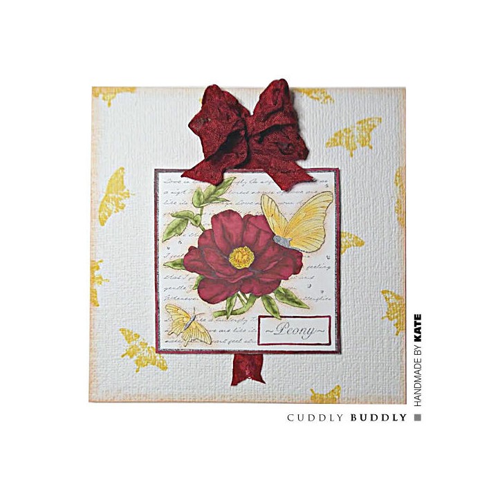 (CBS0015)Tampon clear With Love - Peony Collage