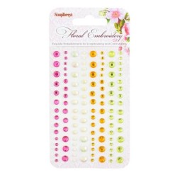 (SCB25002015)ScrapBerry's Adhesive Gems Floral Embroidery 2