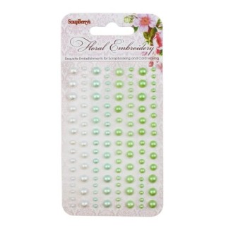 (SCB25002009)ScrapBerry's Adhesive Pearls Floral Embroidery 1