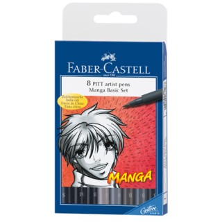 (FC-167107)Faber Castell PITT artist pen Manga box of 8