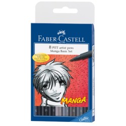(FC-167107)Faber Castell PITT artist pen Manga box of 8