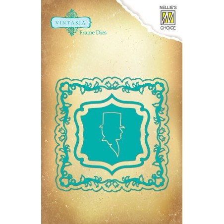 (VIND001)Nellie's Choice Vintasia Dies square frame with man