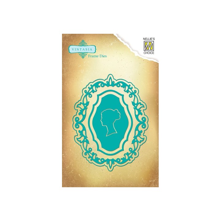 (VIND002)Nellie's Choice Vintasia Dies oval frame with lady