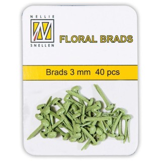 (FLP-GB005)Nellie`s Choice Glitter brads light green 40 PC 3mm
