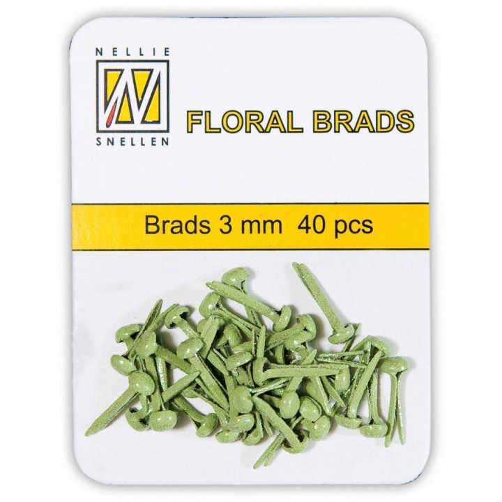 (FLP-GB005)Nellie`s Choice Glitter brads light green 40 PC 3mm