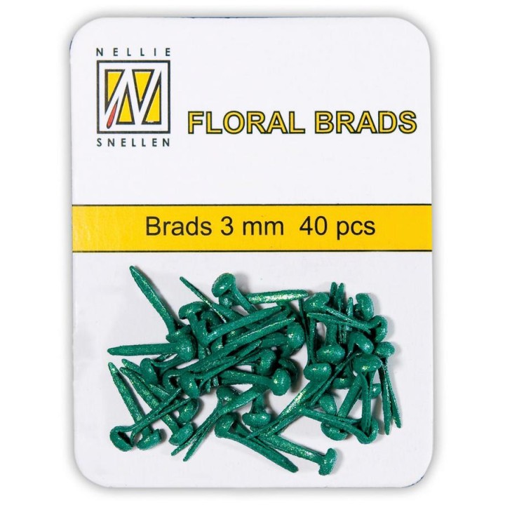 (FLP-GB007)Nellie`s Choice Glitter brads green 40 PC 3mm