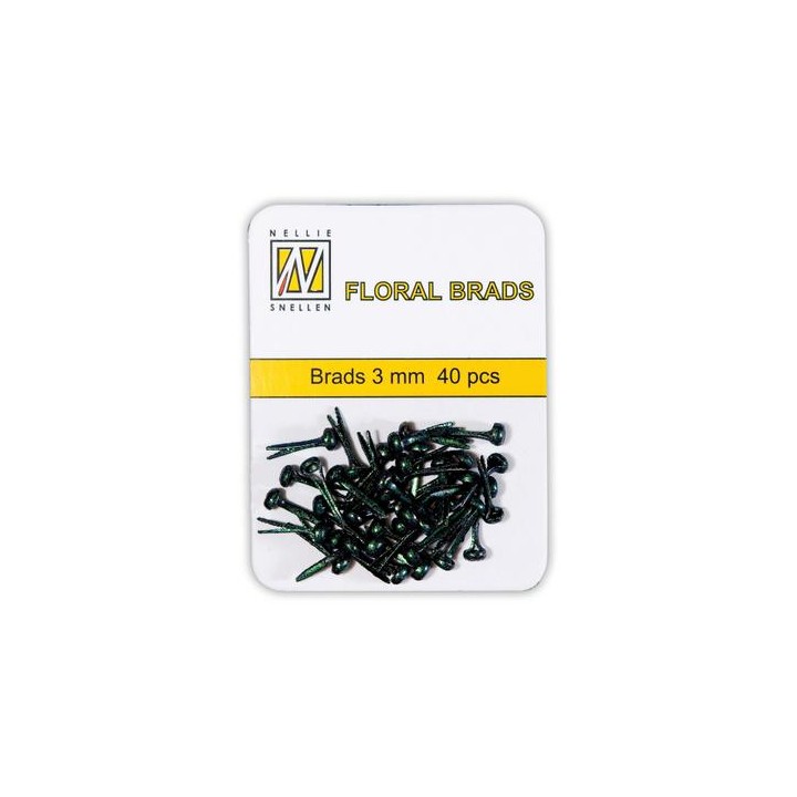 (FLP-GB001)Nellie`s Choice Glitter brads black 40 PC 3mm