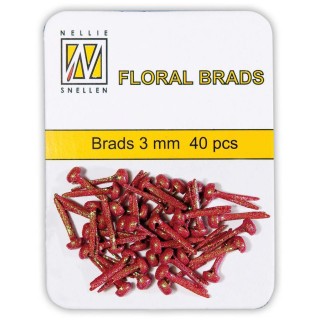 (FLP-GB006)Nellie`s Choice Glitter brads red 40 PC 3mm