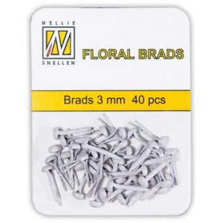 (FLP-GB002)Nellie`s Choice Glitter brads white 40 PC 3mm