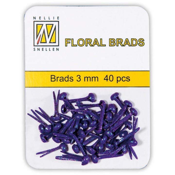 (FLP-GB008)Nellie`s Choice Glitter brads purple 40 PC 3mm