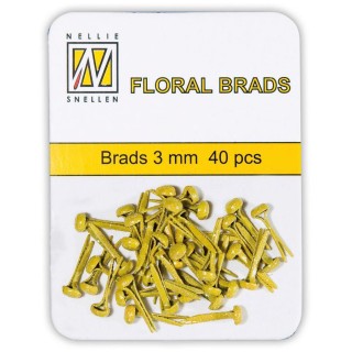 (FLP-GB009)Nellie`s Choice Glitter brads yellow 40 PC 3mm