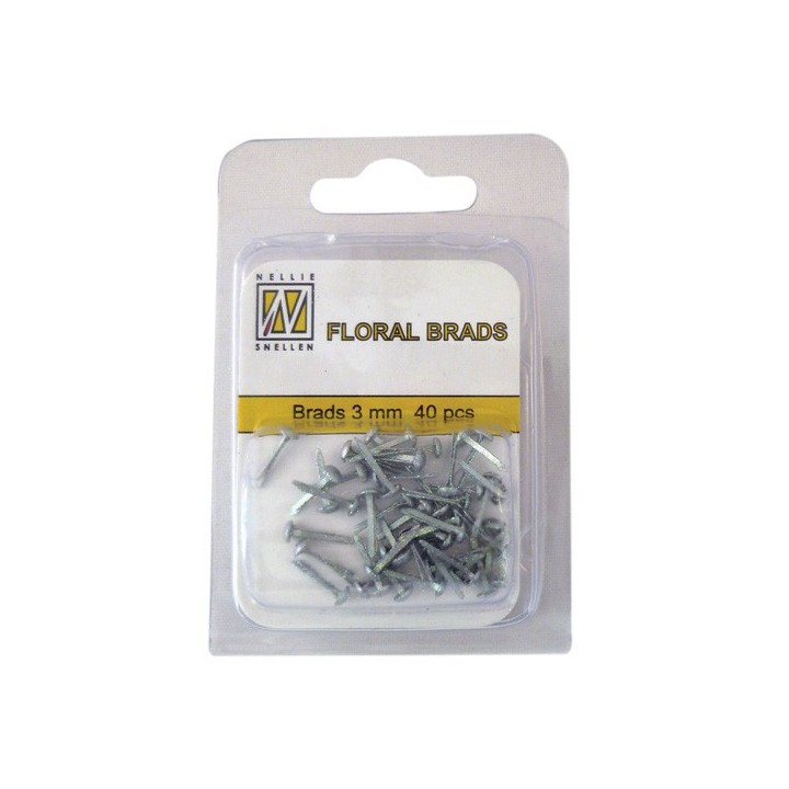 (FLP-GB011)Nellie`s Choice Glitter brads silver 40 PC 3mm