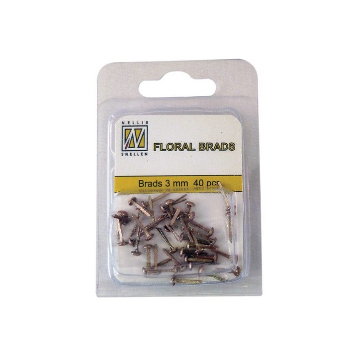 (FLP-GB012)Nellie`s Choice Glitter brads gold 40 PC 3mm