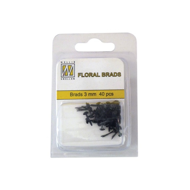 (FLP-GB013)Nellie`s Choice Glitter brads black 40 PC 3mm