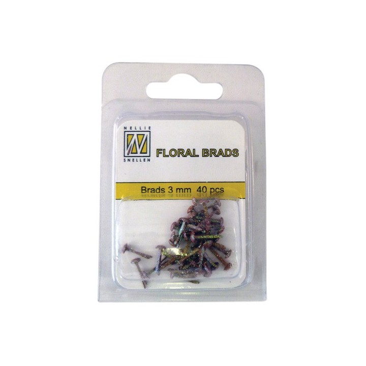 (FLP-GB014)Nellie`s Choice Glitter brads brown 40 PC 3mm