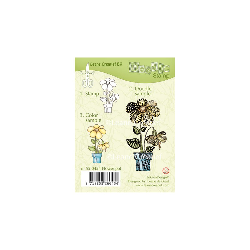 (55.0454)Doodle stamp Flower pot