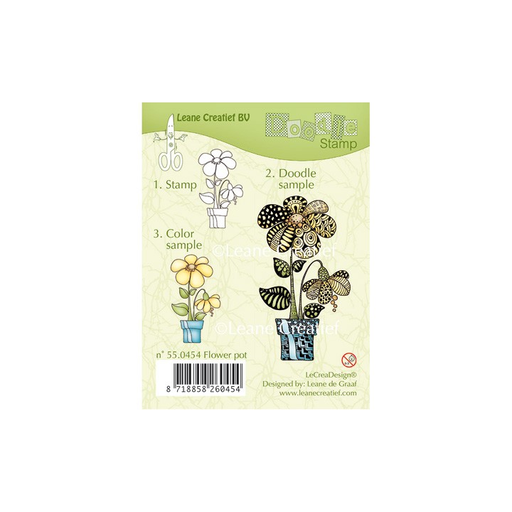 (55.0454)Doodle stamp Flower pot