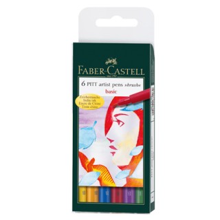 (FC-167103)Faber Castell PITT big brush Basic 6x