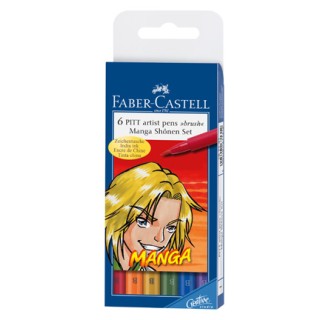 (FC-167131)Faber Castell PITT big brush Manga Shônen 6x