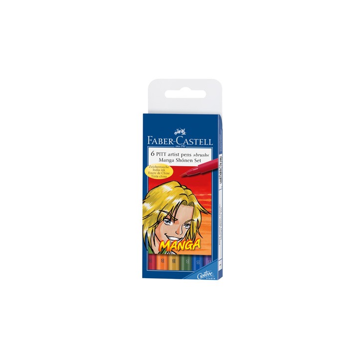 (FC-167131)Faber Castell PITT big brush Manga Shônen 6x
