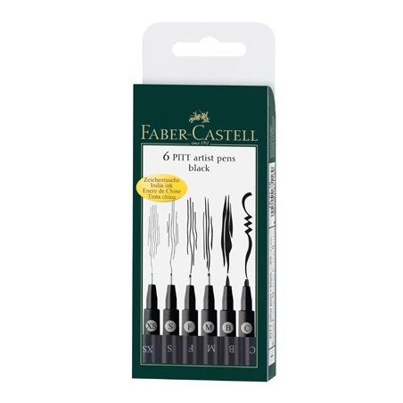 (FC-167116)Faber Castell PITT artist pen black box of 6