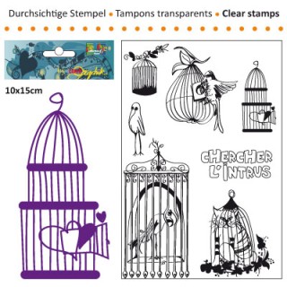 (3609-003)Clear stamp 10x15cm chercher l'intrus