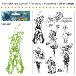 (3609-004)Clear stamp 10x15cm escapades magiques